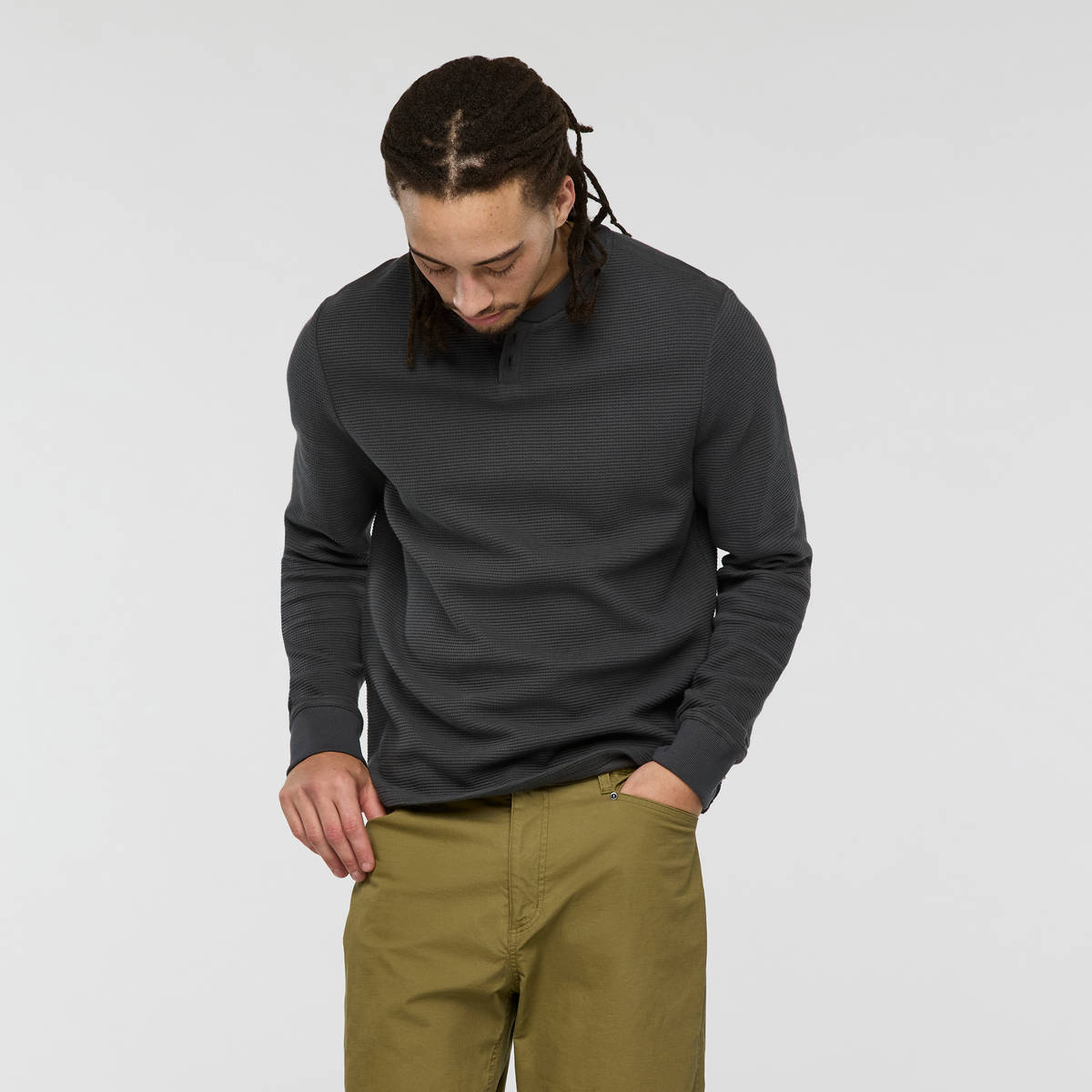 Atajo Long-Sleeve Waffle Henley - Men's - Image 8